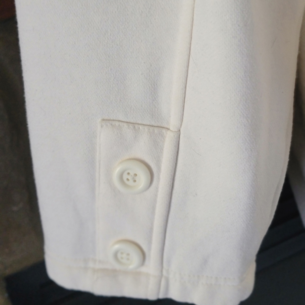Cream Fleece Double Breasted Transitional Coat Plus Size 3X - Picture 4 of 8